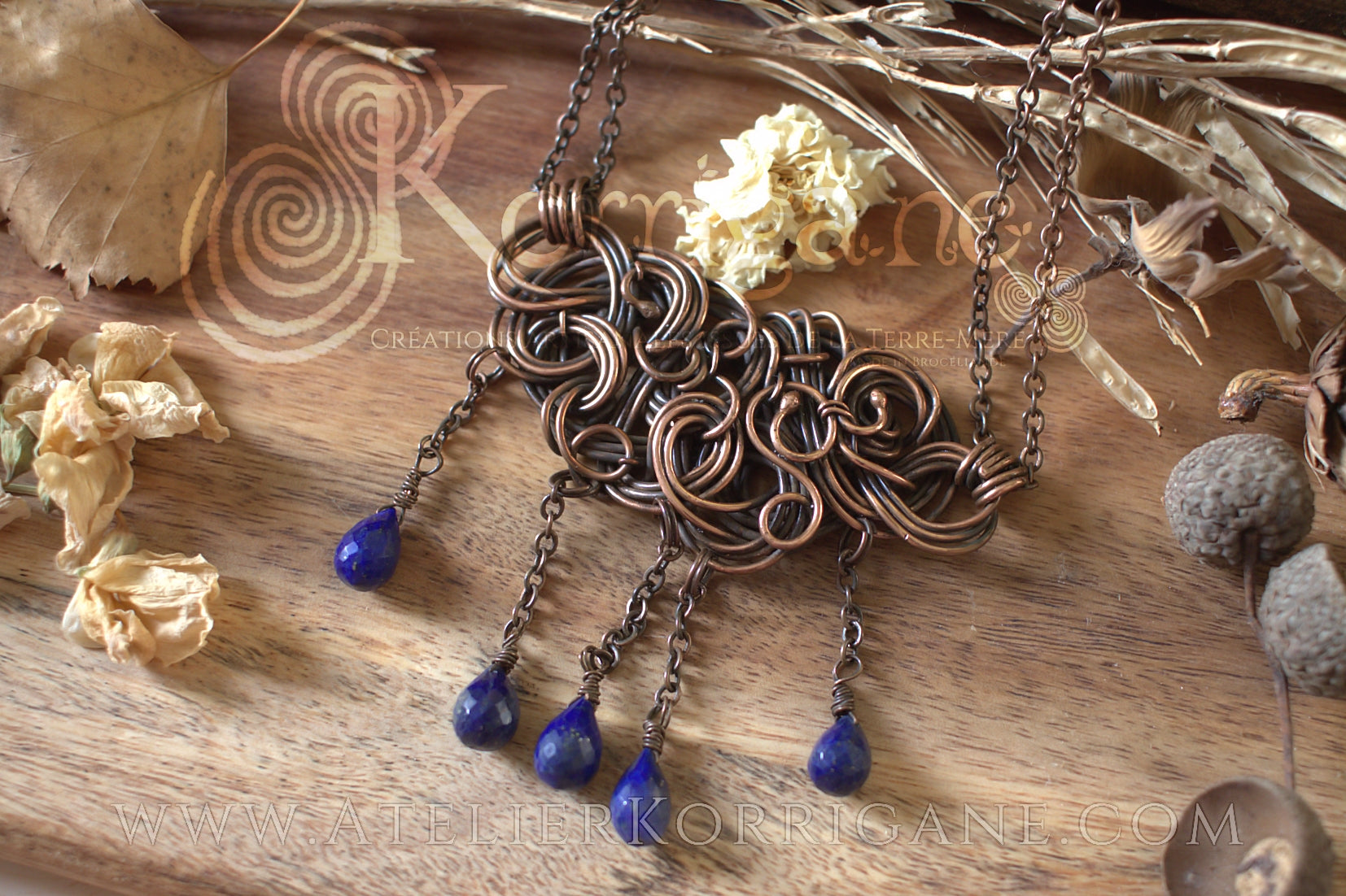 Collier Cloudy Lapis Lazuli Korrigane