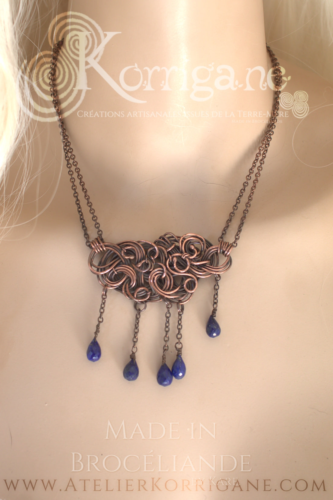 Collier Cloudy Lapis Lazuli Korrigane