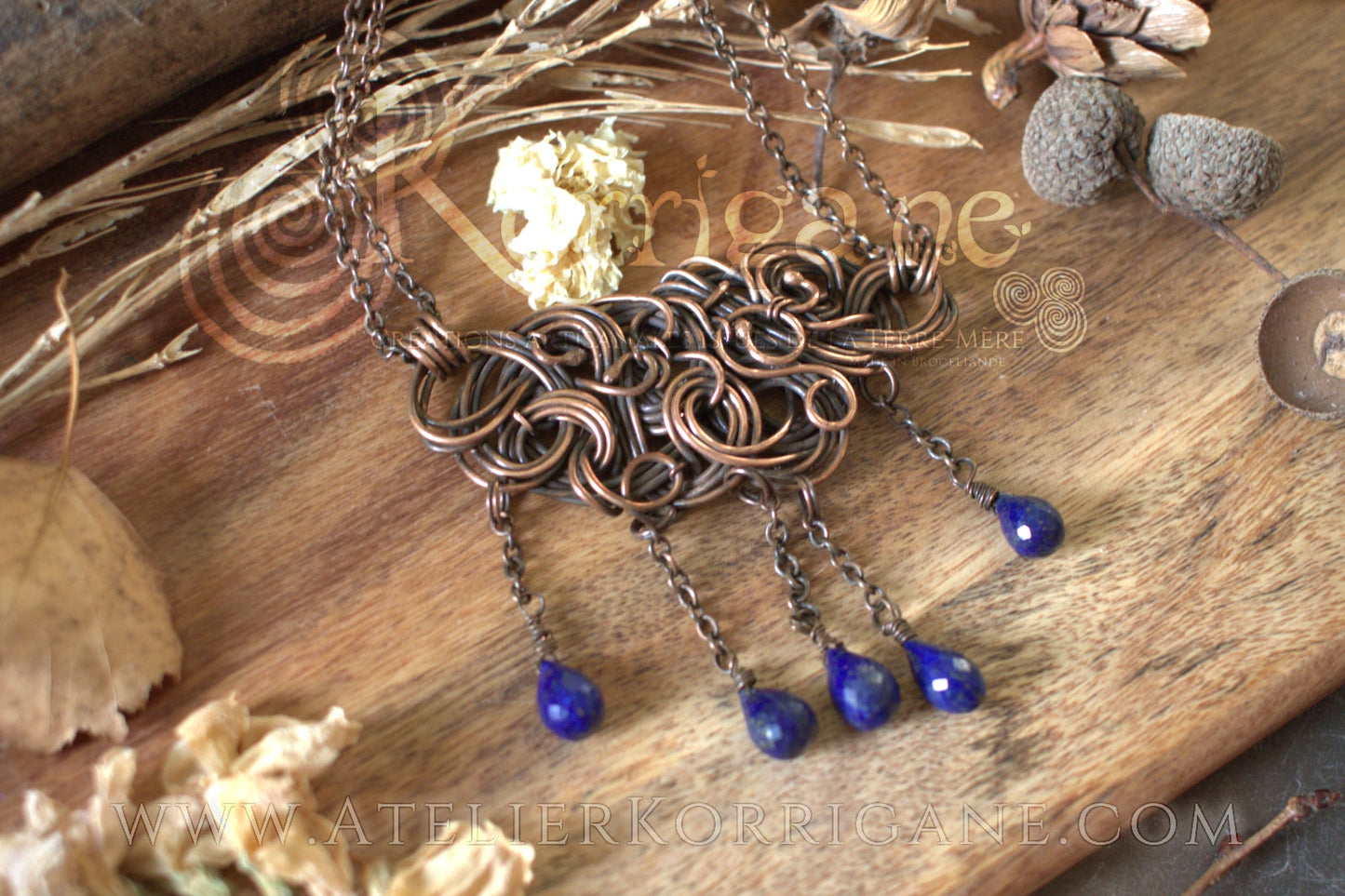 Collier Cloudy Lapis Lazuli Korrigane