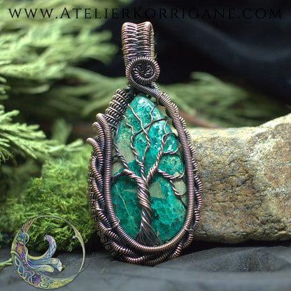 Collier Dùsgadh Arbre de Vie en Azurite Korrigane