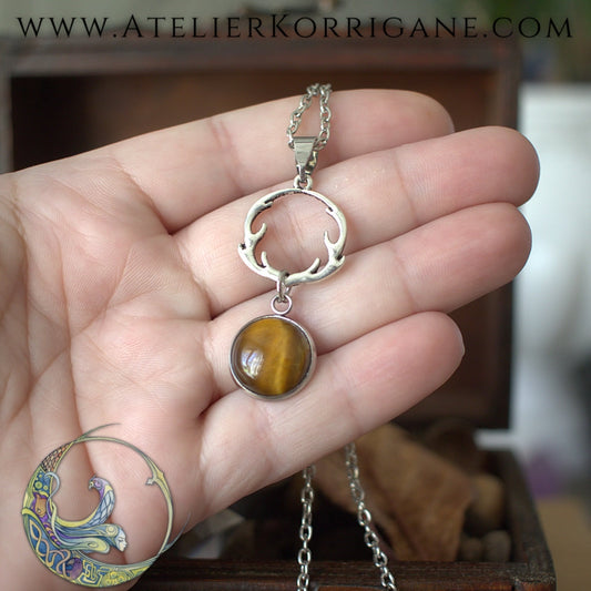 Collier Le Roi de la Forêt Œil de Tigre Korrigane
