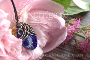 Collier en Lapis Lazuli et cuivre rhodie Korrigane