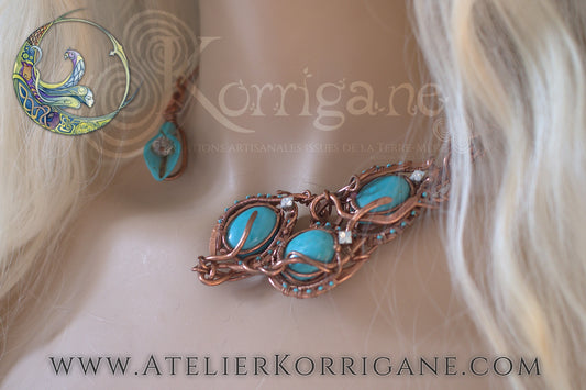 collier torque femme celtique cuivre