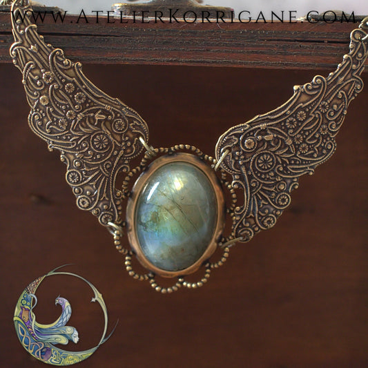 Collier Steampunk Labradorite