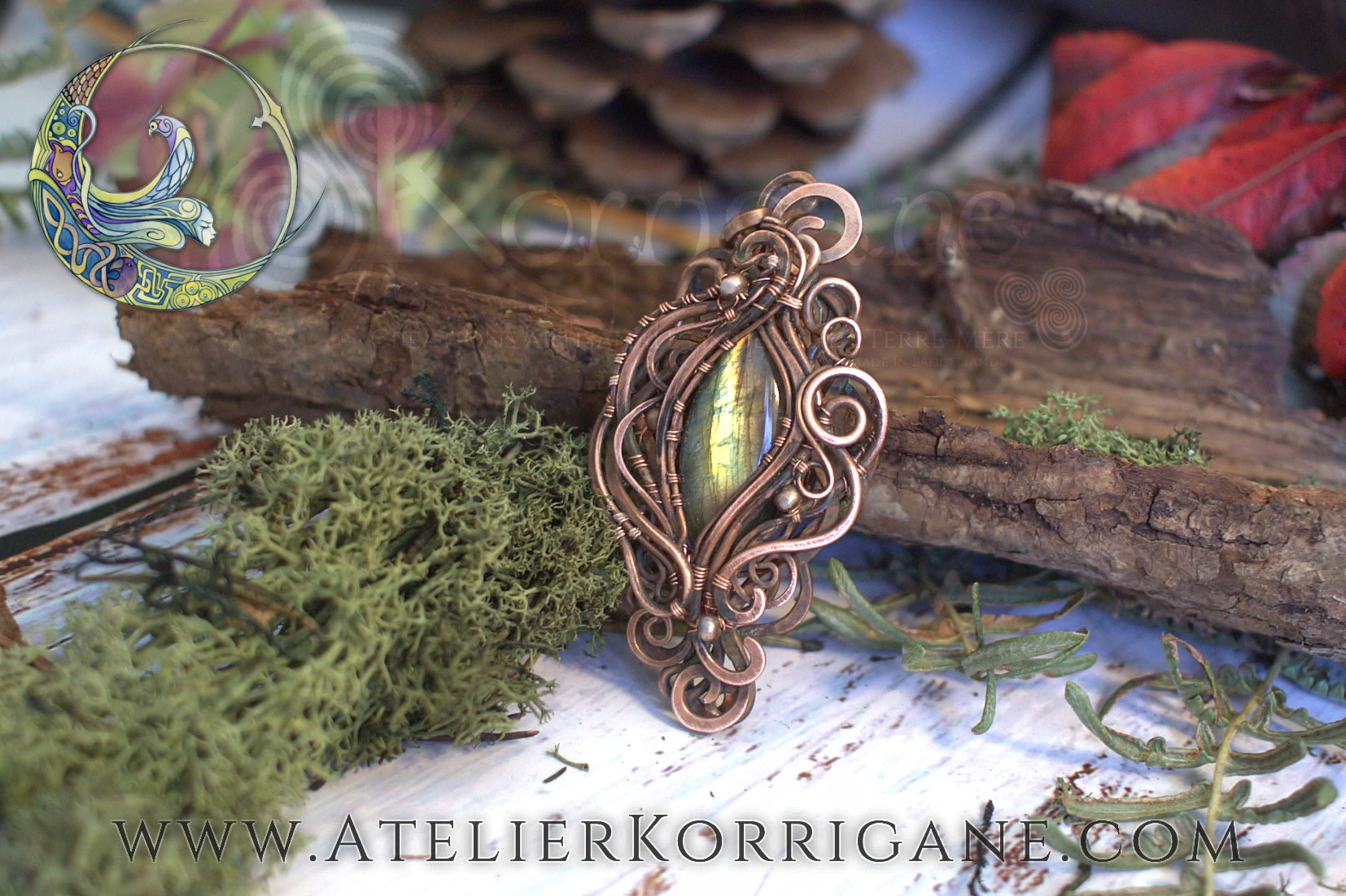 Pendentif en Labradorite véritable Lothlorien Korrigane