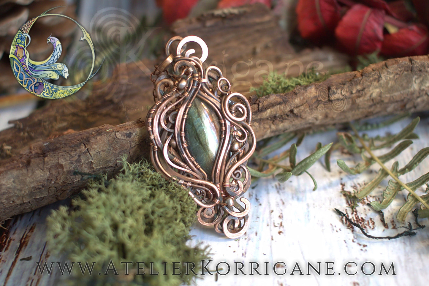 Pendentif en Labradorite véritable Lothlorien