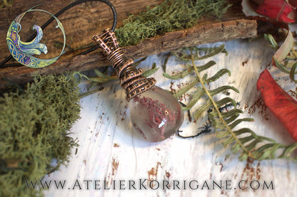 PENDENTIF QUARTZ LODOLITE & CUIVRE Korrigane