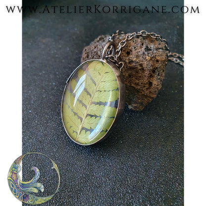 Collier Plantes avec une véritable Fougère - Les Botaniques Korrigane