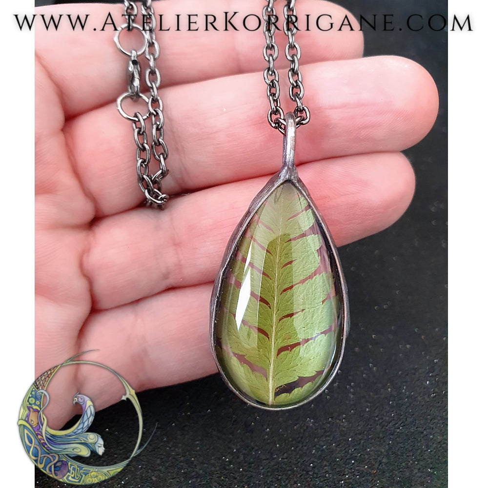 Collier Plantes avec une véritable Fougère - Les Botaniques Korrigane