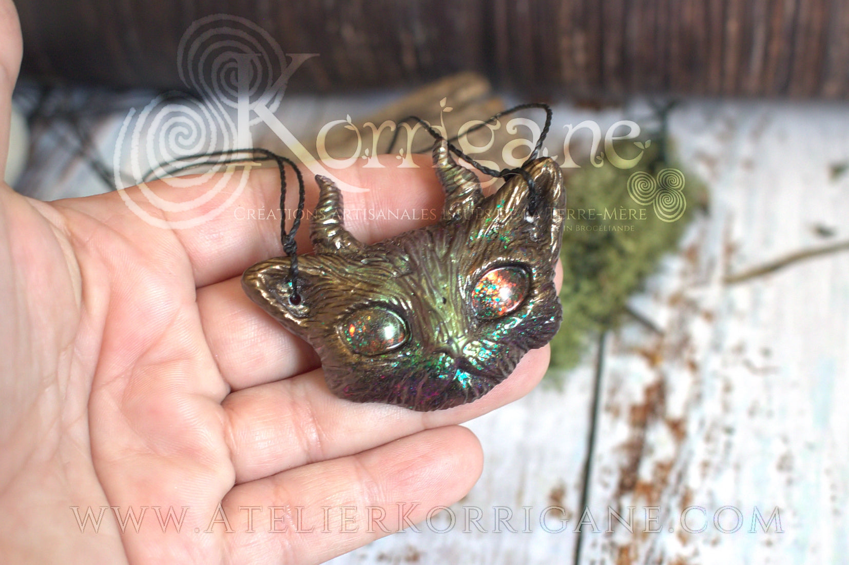 Pendentif Chat Faun - korrigane