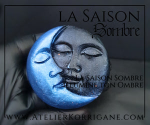 Décoration Autel Lune Noire et Lune Croissante Korrigane