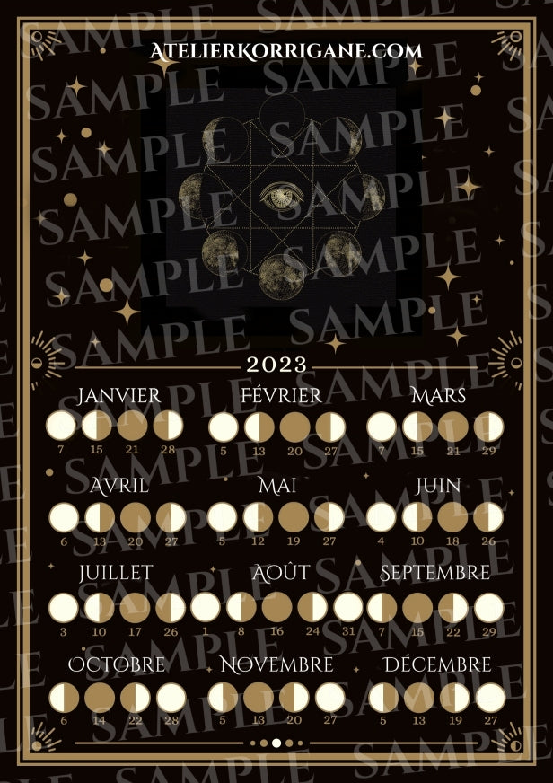 Roue Lunaire Calendrier Lunaire 2023 à imprimer Korrigane