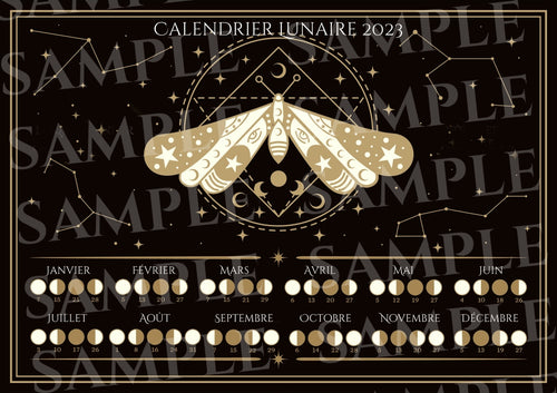 Moon Moth Calendrier Lunaire 2023 à imprimer Korrigane