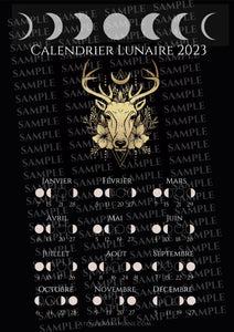 L'Esprit du Cerf Calendrier Lunaire 2023 à imprimer Korrigane