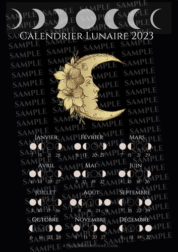 L'Esprit de la Lune Calendrier Lunaire 2023 à imprimer Korrigane
