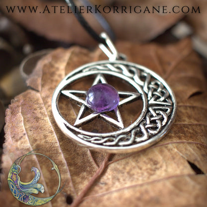 Pendentif pentagramme lune