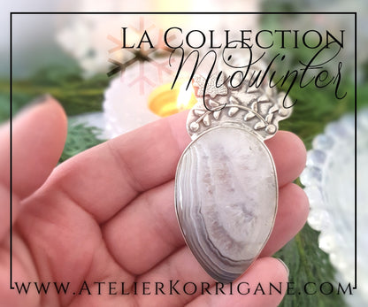 Pendentif en Agate et Argent Massif Korrigane