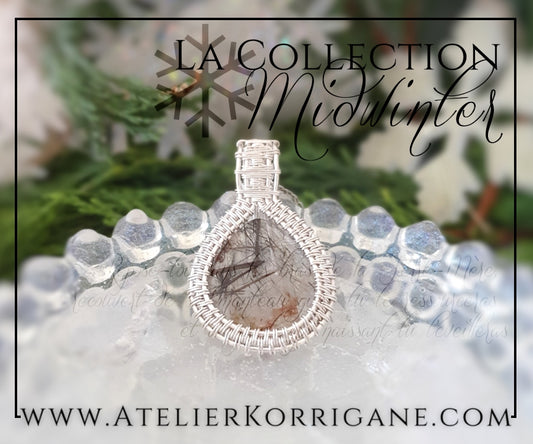 Pendentif en Quartz Rutile et Argent Massif Korrigane