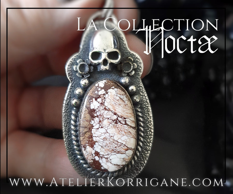 Pendentif Noctae en Magnésite et Argent Korrigane