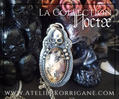 Pendentif Noctae en Merlinite Miel et Argent Korrigane