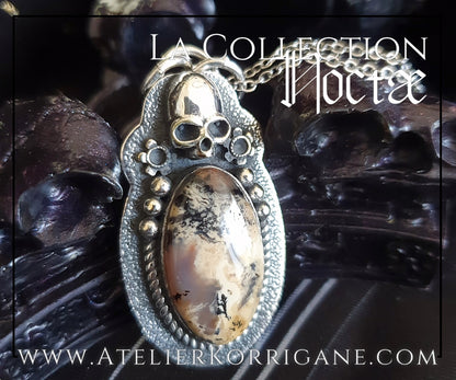 Pendentif Noctae en Merlinite Miel et Argent Korrigane