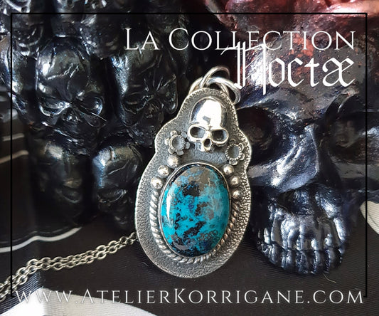 Pendentif Noctae en Chrysocolle et Argent Korrigane