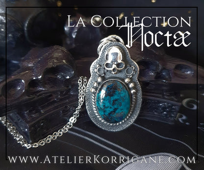 Pendentif Noctae en Chrysocolle et Argent Korrigane