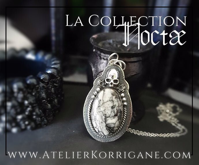 Pendentif Noctae en Pinolith et Argent Korrigane