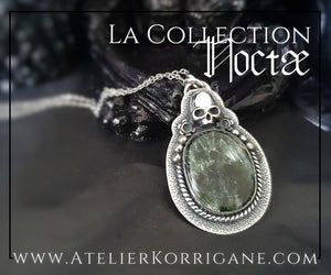 Pendentif Noctae en Séraphinite et Argent Korrigane