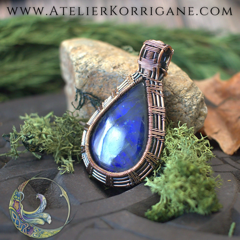 Pendentif en Labradorite Bleue Intense Korrigane