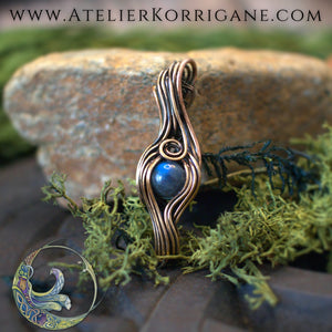 Le Ptit Pendentif de Litha en Labradorite Bleue Korrigane