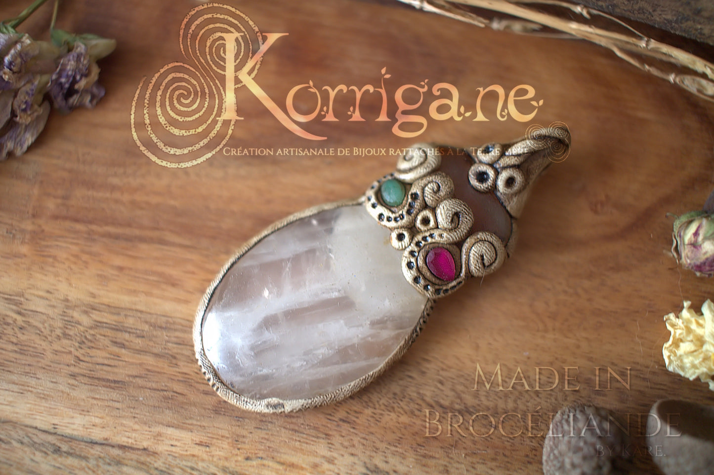 Pendentif Quartz & Jaspe - korrigane