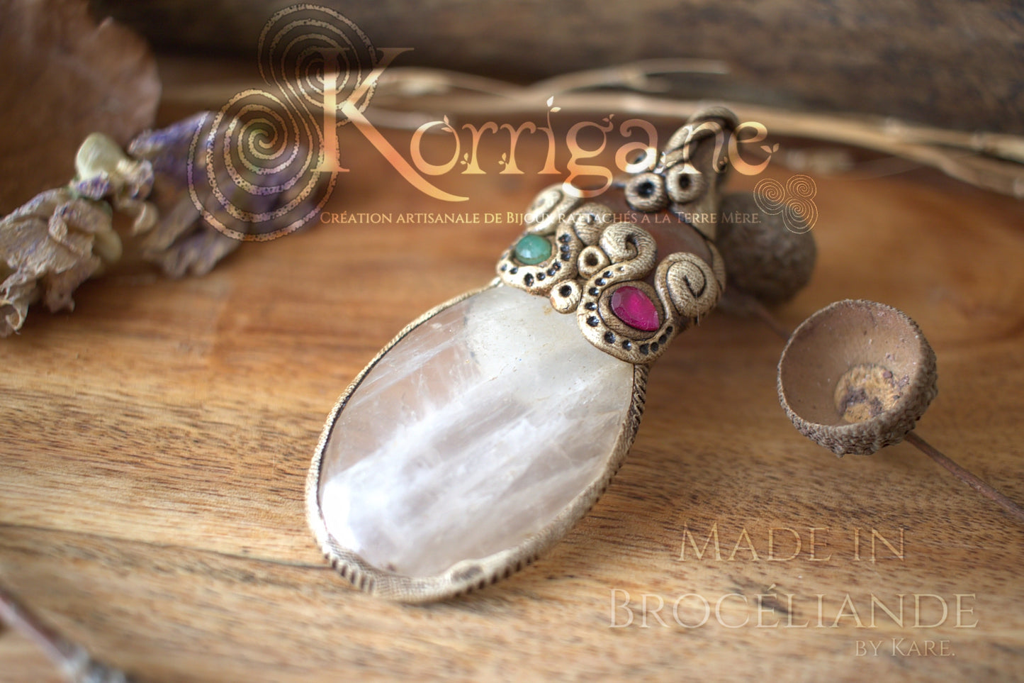 Pendentif Quartz & Jaspe - korrigane