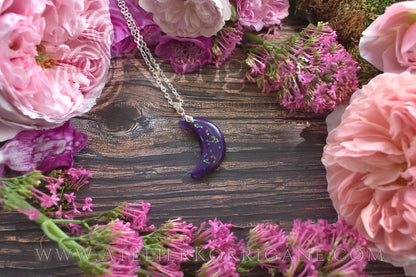 Pendentif Ynis Wytrin Lune violette - korrigane