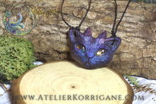 Charger l&#39;image dans la galerie, Pendentif Petit Chat Faun Violet Korrigane