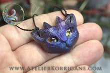 Charger l&#39;image dans la galerie, Pendentif Petit Chat Faun Violet Korrigane