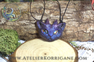 Pendentif Petit Chat Faun Violet Korrigane