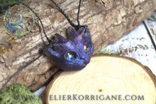 Charger l&#39;image dans la galerie, Pendentif Petit Chat Faun Violet Korrigane