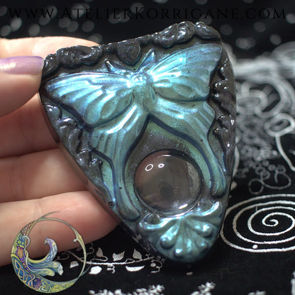 Planchette Ouija Papillon de Nuit bleu et noir Korrigane