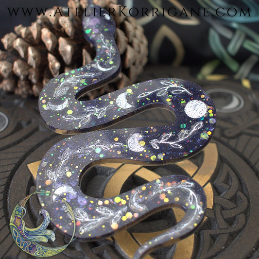 Serpent totem orné de phases Lunaires V3 Korrigane