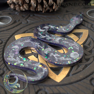 Serpent totem orné de phases Lunaires V3 Korrigane