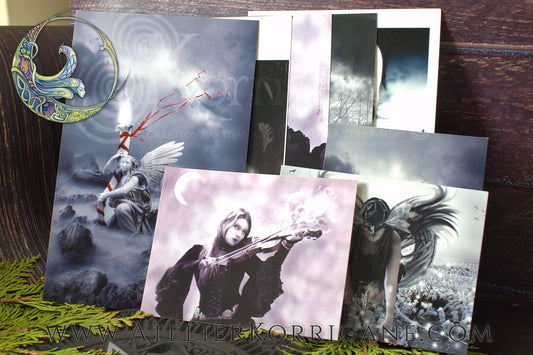 Dark Visions - Set de Cartes Postales et Aimants Uniques Korrigane