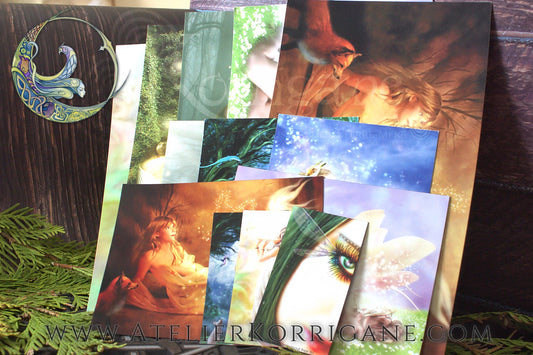 Fantasy Dreams - Set de Cartes Postales et Aimants Uniques Korrigane