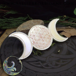 Triple Lune décorée d'une Fleur de Vie - V2 Korrigane